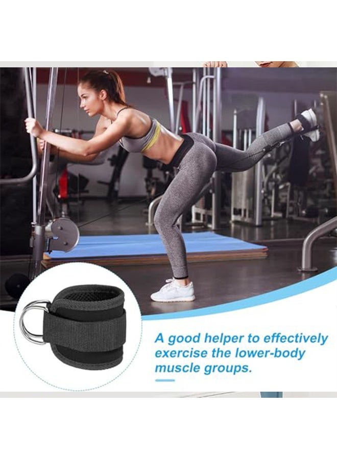 RESONIX 1 Pair Ankle Cuffs for Cable Machine, Adjustable Ankle Strap for Cable, Padded Gym Ankle Straps with Double D-Rings for Glute Kickbacks, Leg Extensions & Lower Body Training (Black) - Image 5