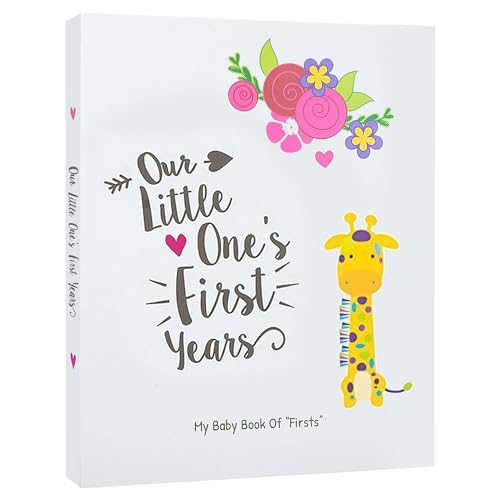 Ronica First Year Baby Memory Book & Baby Journal - Modern Baby Shower Gift & Keepsake for New Parents to Record Photos & milestones - Five Year Scrapbook & Picture Album for boy & Girl Babies - Image 1