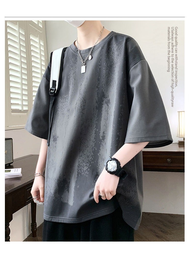Large Size Fashionable Men's Printed Casual Round Neck T-shirt  - Image 2