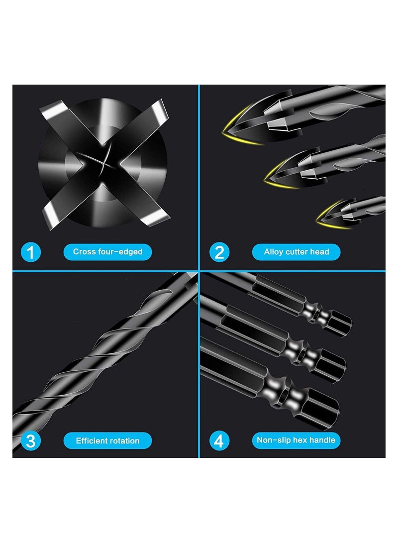 Cool Baby 7-Piece Concrete Drill Bit Set Cross Carbide Tipped Drill Bits for Drilling Brick Tile Concrete Plastic and Wood Ceramic Tile - Image 4
