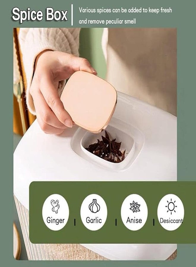 Brikipth Rice Dispenser Large Capacity Transparent Kitchen Container Bucket Airtight Dispenser Dry Food Storage One-Key Automatically Dispense for Cereal Grain - Image 3