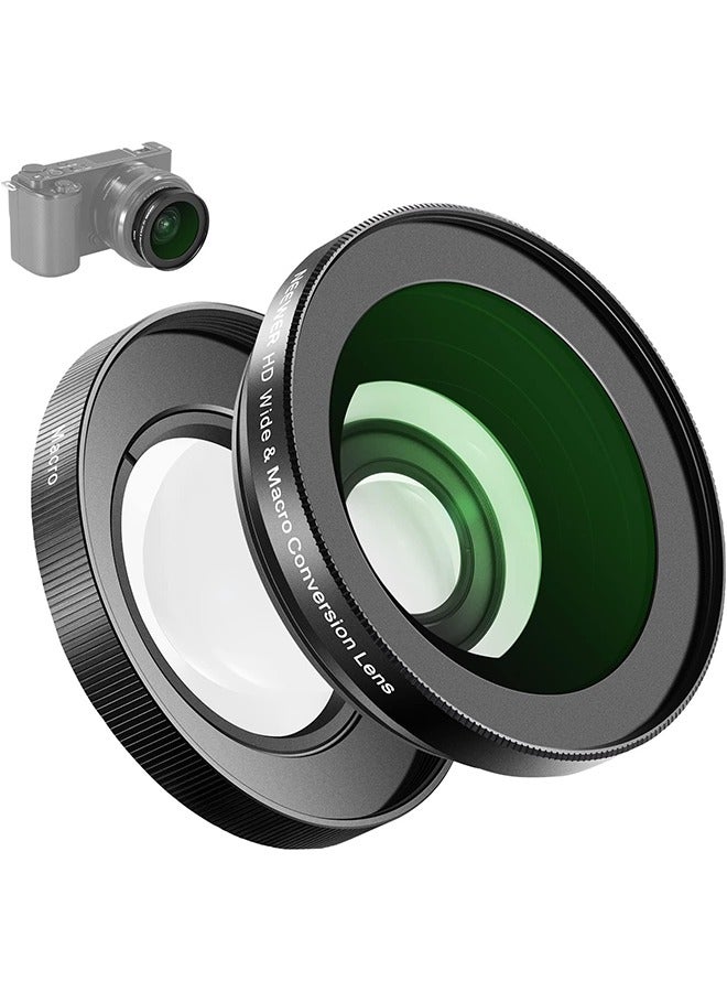 Neewer NEEWER 40.5mm HD Wide Angle Lens Compatible with Sony ZV-1F ZV-E10 A5000 A6000, 2 in 1 18mm Wide Angle & 10x Macro Additional Lens with Extension Tube, Bayonet Mount Lens Adapter (LS-30, Black)  - Image 1