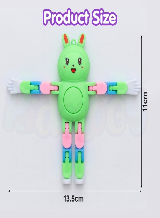 Kidology 4-Pack Bunny Spinner Toys | Transformable Robot-Style Spinning Hand Toy for Kids 4+ | Calm Play, Stress Relief, Sensory Fun & Party Bag Filler - Image 3