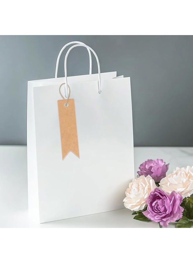 g2plus 100 PCS Kraft Paper Tags with String Craft Gift Tags Mini Size 7 cm x 2 cm Wedding Brown Hang Tags with 30 Meters Jute Twine (Brown) - Image 5