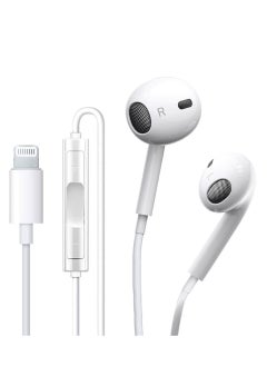 ماركة غير محددة سماعات EarPods مع موصل Lightning سلكية A 1748 صوت بجودة عالية وميكروفون للمكالمات الواضحة - أبيض  - Image 5