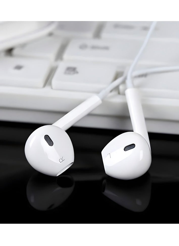 ماركة غير محددة - سماعات EarPods مع موصل Lightning سلكية A 1748 صوت بجودة عالية وميكروفون للمكالمات الواضحة - أبيض - Image 1