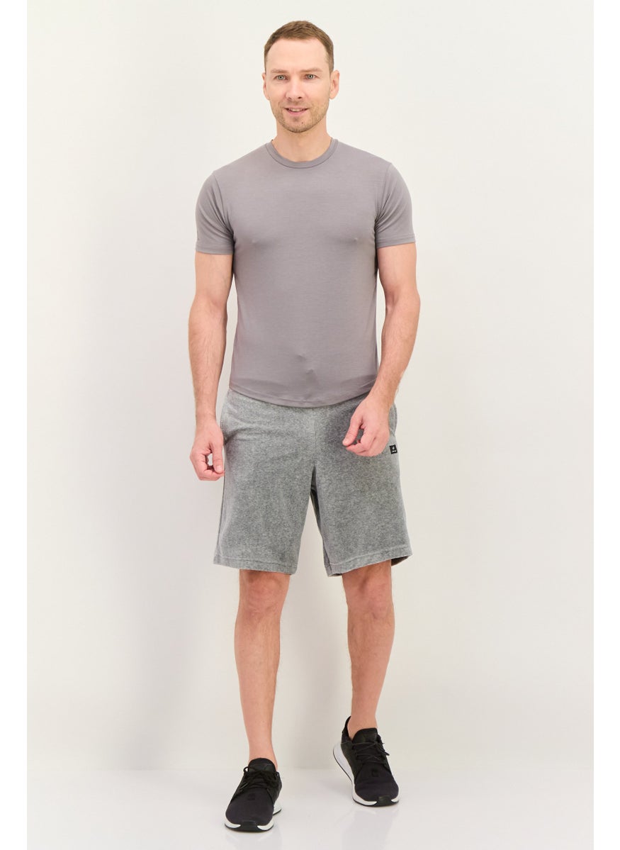 Jules - Men Solid Drawstring Bermuda Shorts, Grey - Image 1