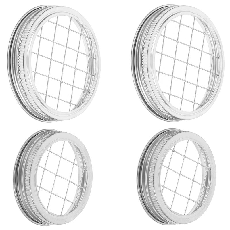 4 Sets Of Jar Flower Lid Insert Metal Flower Frog Lid Small Mouth Jar Lid Vase Accessories Canning Jar Lid Holder Reusable Floral Grid for Jars - Image 1