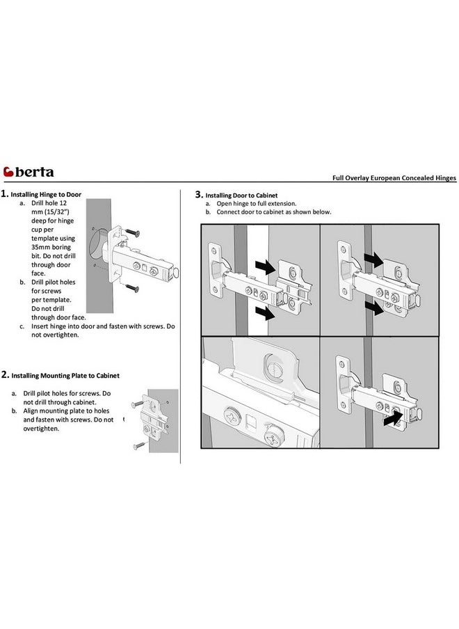 Berta 6-Pack Full Overlay Frameless Soft-Close European Hinges, 110° 3D Adjustable, Clip-On Concealed Kitchen Cabinet Door Hinges with Screws - Ideal for Modern Cabinets - pzsku/ZAB376B253B921BA08C7DZ/45/_/1740982896/c878508e-bf3f-4678-8792-0e827d9af230