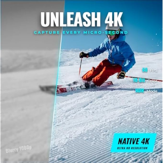 rayihni POV CAPTURE PRO, POV PRO 4K CAMERA, ACTION CAMERA 4K POCKET ACTION CAM, 170° WIDE ANGLE, MOTORCYCLE BIKE CAM, COMPACT MAGNETIC HANDS-FREE CAMERAS WITH ACCESSORIES (PREMIUM BLACK,128G) - Image 2