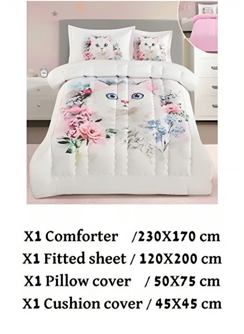 Generic Girls 4-Piece Duvet Cover Set Two Sides Microfiber 170x230 Cm  - Image 2