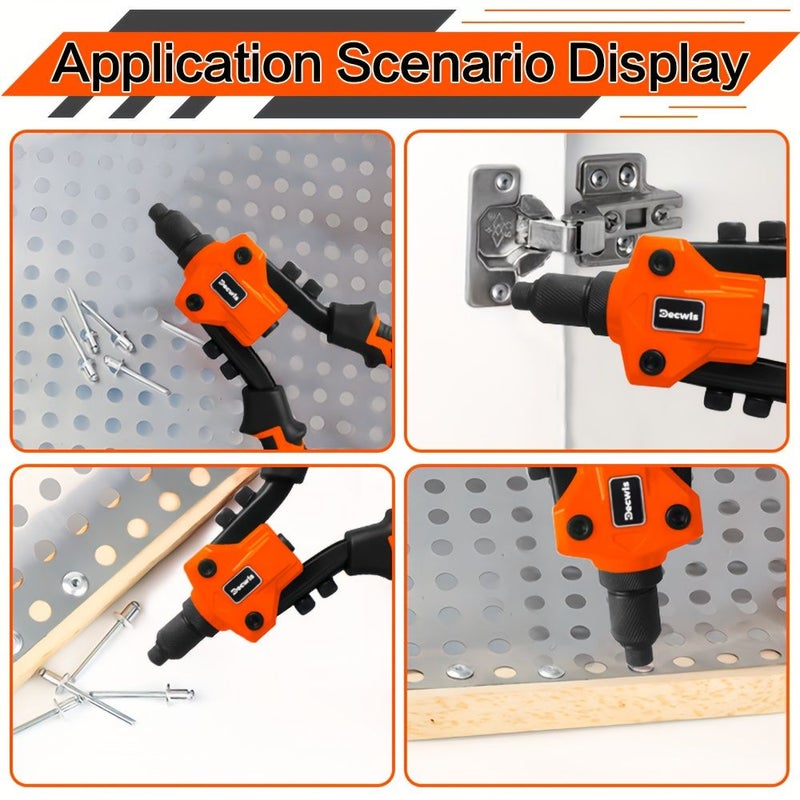51pcs Rivet Nut Tool Kit With Ergonomic Manual Pull Gun For Metal Aluminum Steel - Image 4