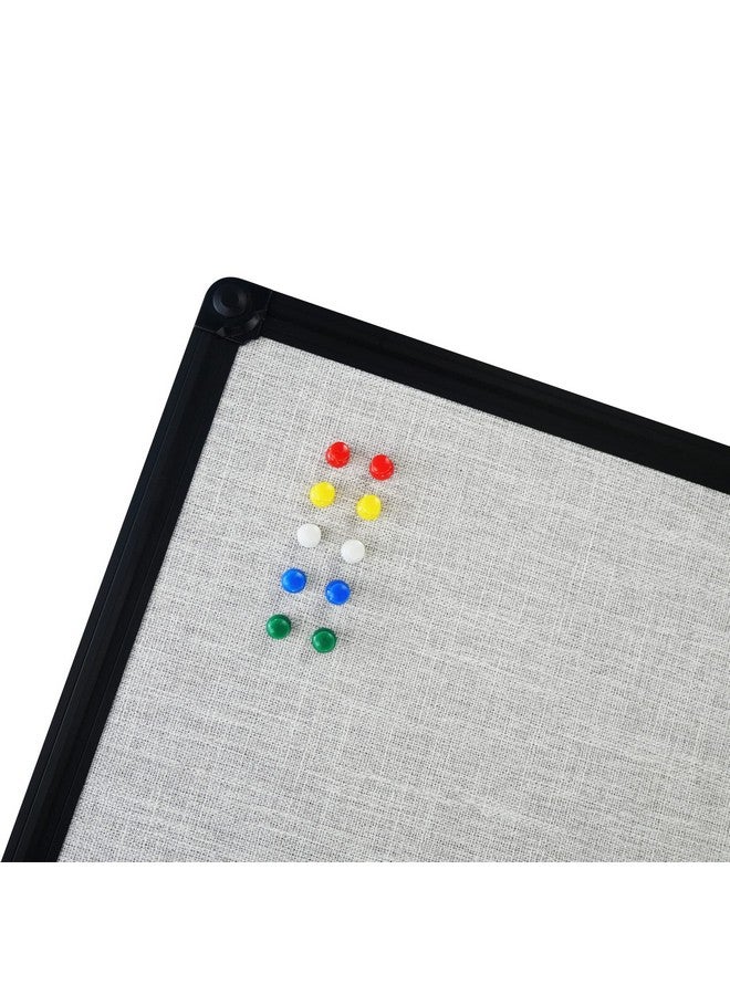 JILoffice Cork Linen Bulletin Board 36 X 24 Inch (Grey) Black Aluminum Frame Wall Mounted Board Memo Pin Board For Office Home And School - Image 3