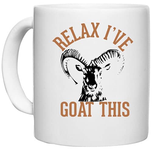 UDNAG White Ceramic Coffee/Tea Mug 'Goat | Relax I've Goat This' Perfect for Gifting [330ml] - Image 5
