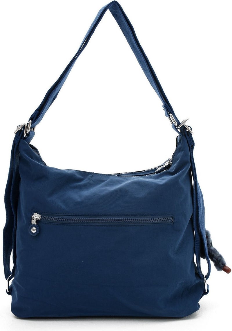 Sanmorris Women's Crinkle Fabric Water Resistant Navy Blue Color Shoulder and Backpack Bag - Image 4