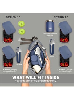 BEOLA Reusable Insulated Lunch Bag for Men and Women - 6.5L, Lava Gray  - Image 4