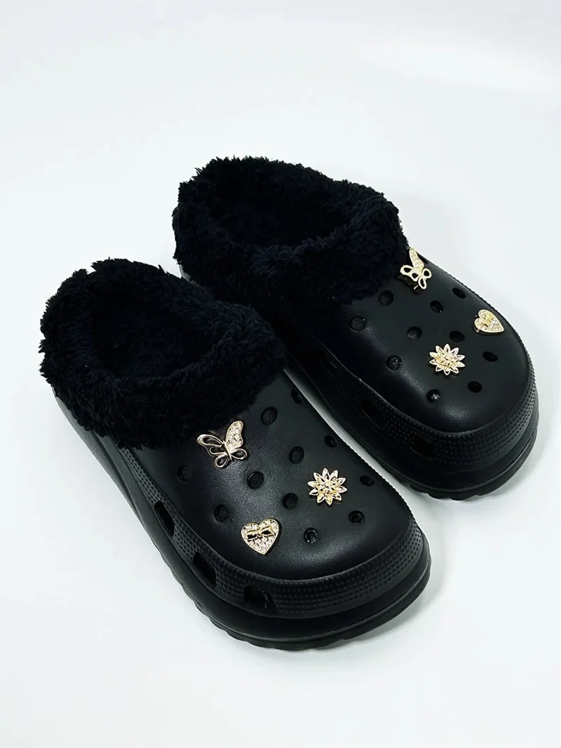 Akınalbella Black Stone Slippers