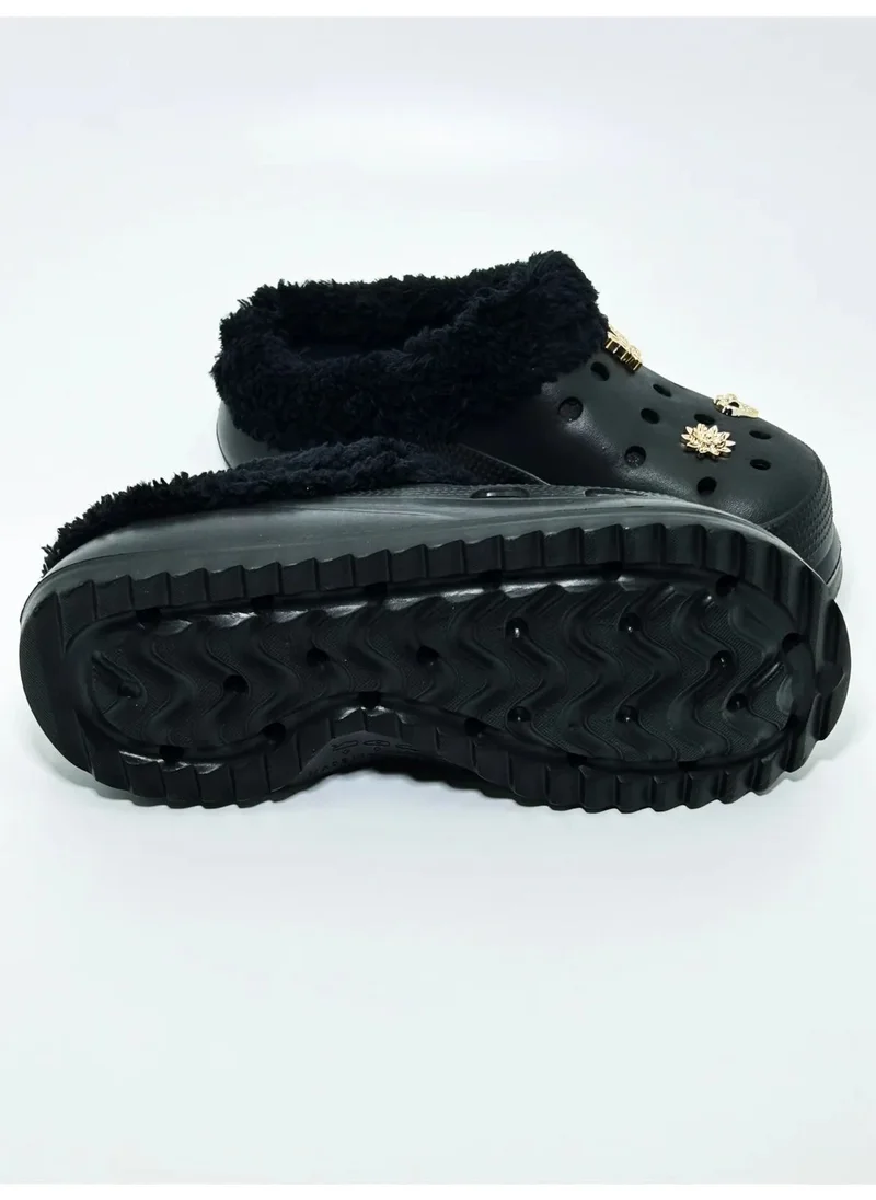 Akınalbella Black Stone Slippers