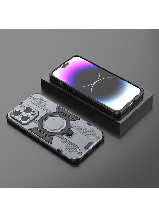 S-TOP Case For iPhone 14 Pro Max MagSafe Supersonic Armor Holder PC Hybrid TPU Phone Case - Image 2
