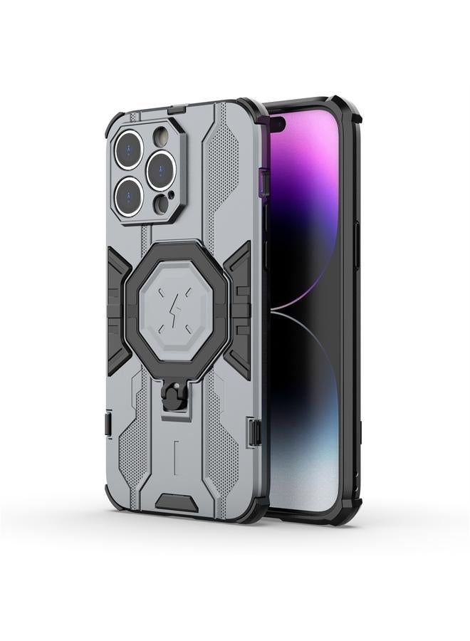 S-TOP Case For iPhone 14 Pro Max MagSafe Supersonic Armor Holder PC Hybrid TPU Phone Case - Image 1
