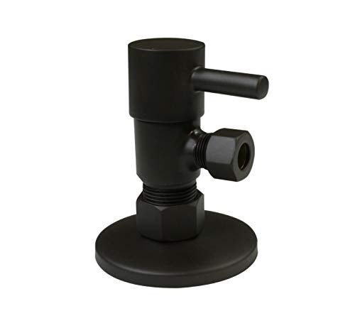 Westbrass D105QR12 Round Lever 14Turn Angle Stop 12 Copper x 38 Compression Oil Rubbed Bronze - Image 1