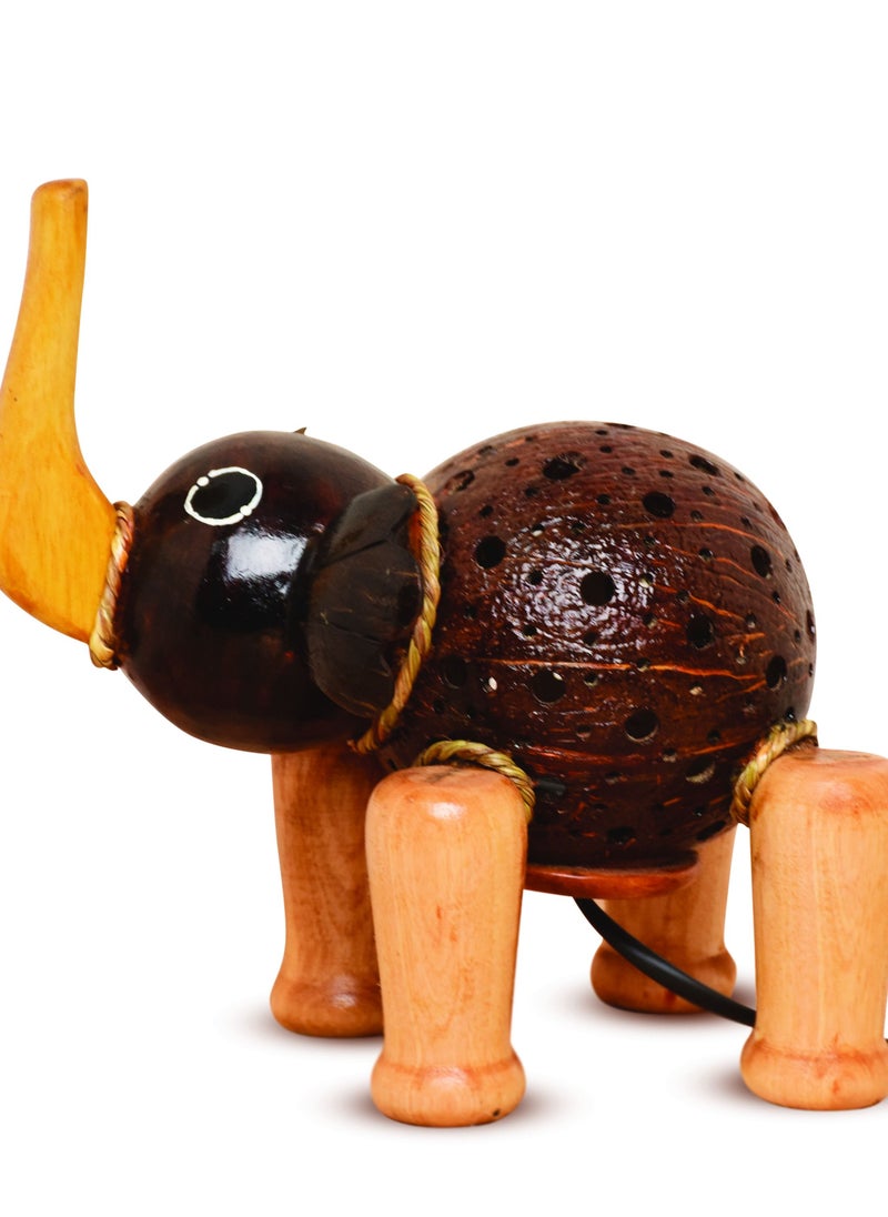 N & H Elephant Design Coconut Shell Table Lamp  - Image 4