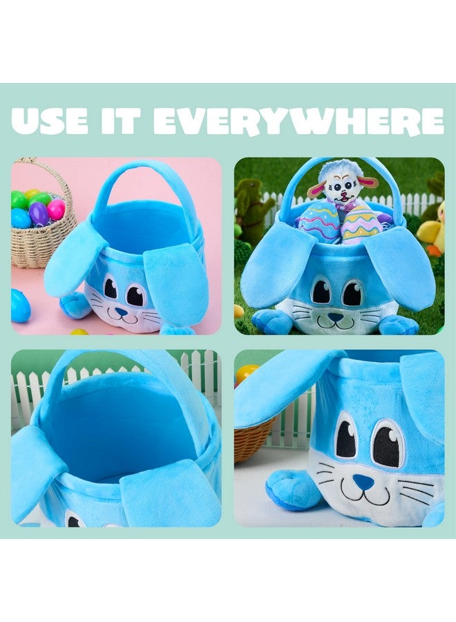 JOYIN Easter Bunny Baske with Foldable Ears, Empty Soft Basket with Handle, Easter Gifts for Babies, Kids Egg Hunt Game, Candy Bag, Party Favor Storage Container(10"× 8") - Image 4