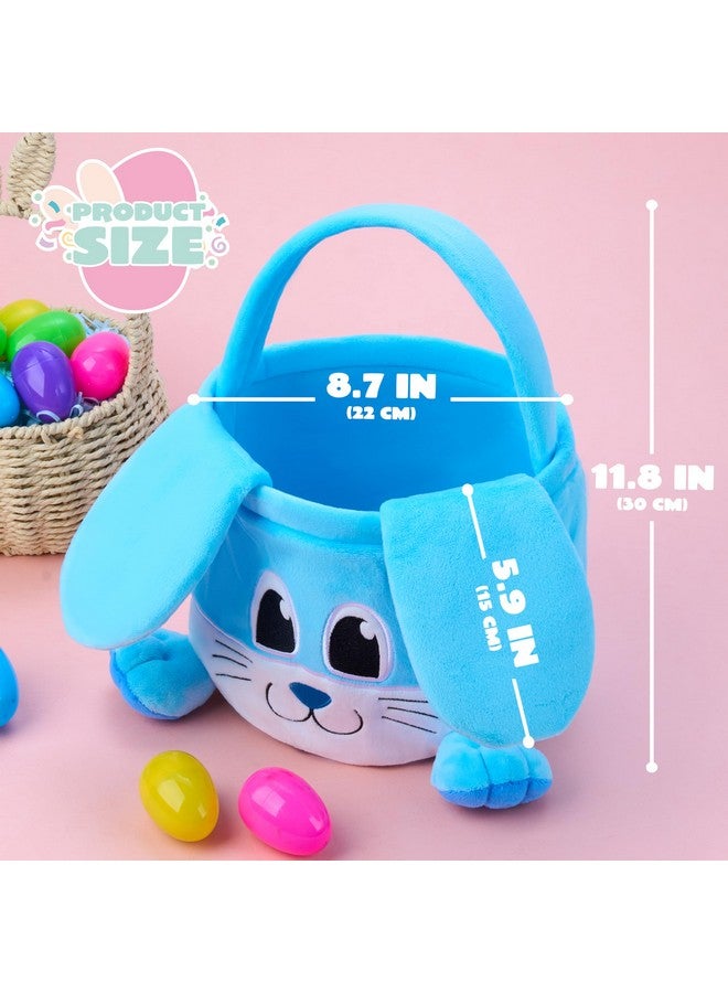 JOYIN Easter Bunny Baske with Foldable Ears, Empty Soft Basket with Handle, Easter Gifts for Babies, Kids Egg Hunt Game, Candy Bag, Party Favor Storage Container(10"× 8") - Image 5