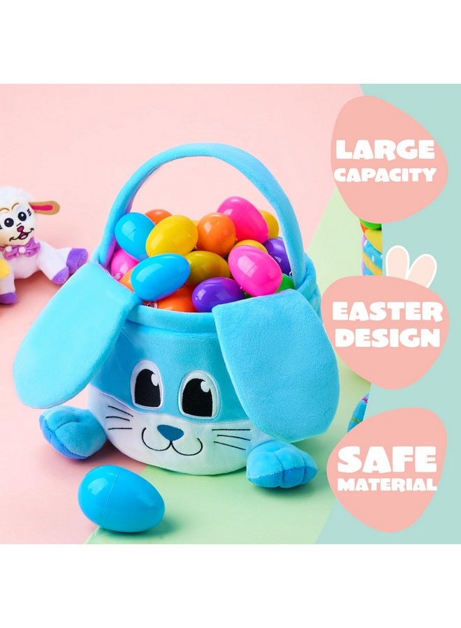 JOYIN Easter Bunny Baske with Foldable Ears, Empty Soft Basket with Handle, Easter Gifts for Babies, Kids Egg Hunt Game, Candy Bag, Party Favor Storage Container(10"× 8") - Image 3