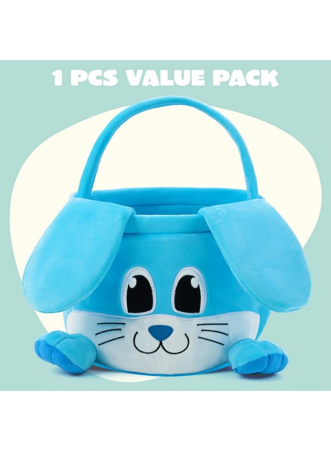 JOYIN Easter Bunny Baske with Foldable Ears, Empty Soft Basket with Handle, Easter Gifts for Babies, Kids Egg Hunt Game, Candy Bag, Party Favor Storage Container(10"× 8") - Image 2