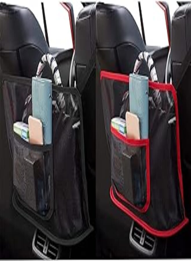 Smavles Car Net Pocket Handbag Holder 2 Pcs Car Mesh Organizer Seat Back Net Bag Car Seat Gap Mesh Handbag Holder Multifunctional Car Storage Bag, for Snacks/Wallets/Drinks/Mobile Phones 