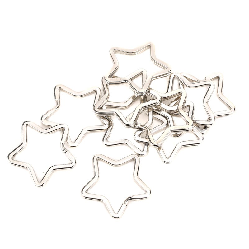 10Pcs Metal Key Ring Chain Hook Connector DIY Jewelry Making Tool Star Heart Shape - Image 3