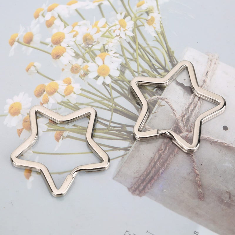 10Pcs Metal Key Ring Chain Hook Connector DIY Jewelry Making Tool Star Heart Shape - Image 2