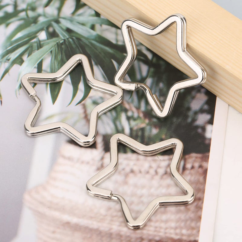10Pcs Metal Key Ring Chain Hook Connector DIY Jewelry Making Tool Star Heart Shape - Image 4