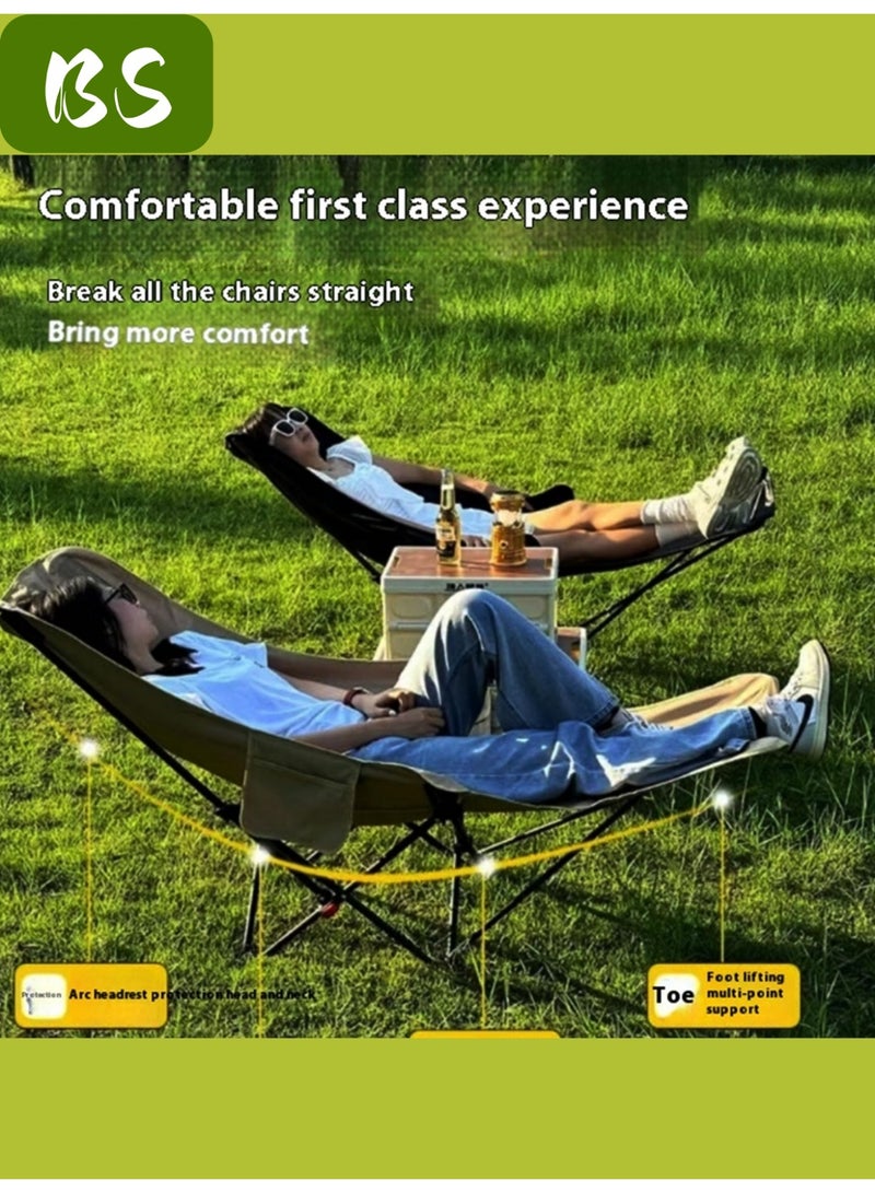 BS Outdoor portable camping chair | reclining chair | three-position adjustable angle | lightweight folding camping chair, 200 kg load capacity, high-back padded beach chair with armrests and portable carrying case, suitable for camping, traveling, hiking and beach activities. - Image 4