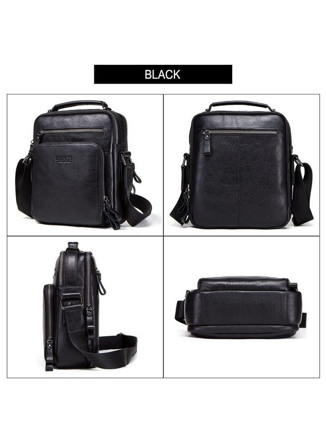 CONTACTS Contacts Genuine Leather Messenger Sling Stylish 9 Inch Ipad Tablet Camera Work Travel Casual Crossbody Bag (Black, Unisex)…  - Image 5