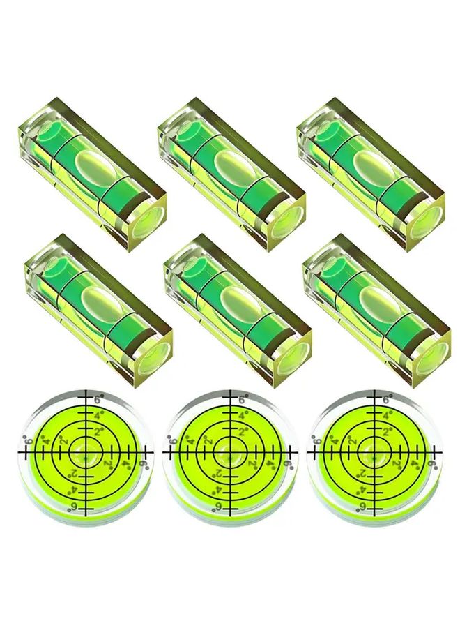 9pcs Small Magnetic Bubble Level Set Mini Precision Leveling Tool For Drill Turntable Tripod Frame - Image 1
