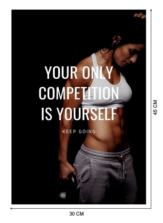 Akki World Women Gym Motivational Wall Poster Bedroom, Kids Room, Living Room, Dining Room, Café, Office (Size - 30 Cm X 45 Cm) - Image 2