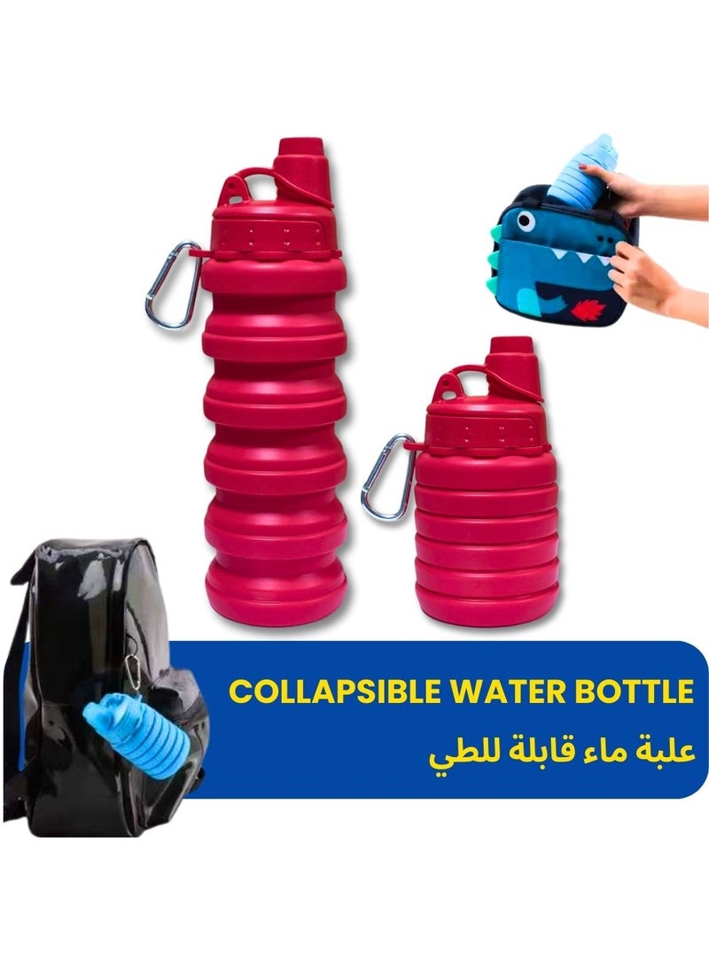 اي ار تي سي زجاجة مياه قابلة للطي من السيليكون من ARTC للرياضة وقابلة لإعادة الاستخدام ومضادة للتسرب وقابلة للطي والفصل وخالية من مادة BPA مع حلقة تسلق للمشي لمسافات طويلة وركوب الدراجات والسفر والمدرسة، لون واحد - Image 2