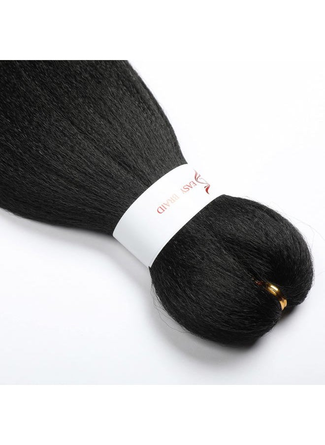 ShowCoco Braiding Hair Professional Pre-stretched Braiding Hair 12 Inch 8 Packs Natural Black Hair Extensions Easy Braid Synthetic Crochet Braiding Hair (12inch,#1B)  - Image 5