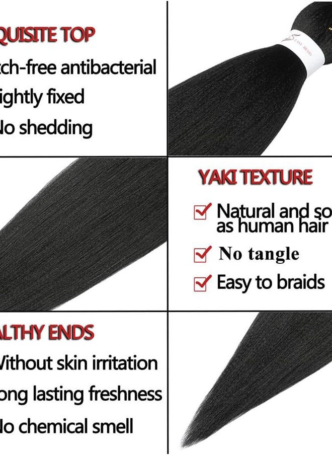 ShowCoco Braiding Hair Professional Pre-stretched Braiding Hair 12 Inch 8 Packs Natural Black Hair Extensions Easy Braid Synthetic Crochet Braiding Hair (12inch,#1B)  - Image 3