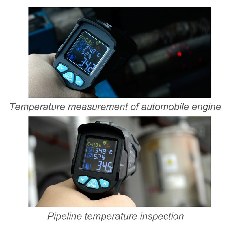 -50~380 درجة مئوية مقياس حرارة اشعة تحت الحمراء رقمي صناعي محمول LCD مقياس حرارة إشعاعي غير متصل مقياس حرارة ودشارة حرارية صناعي - Image 2