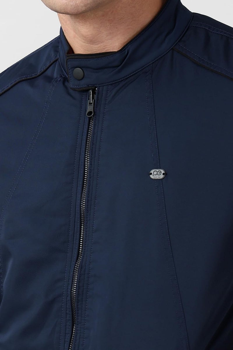Peter England Men Navy Solid Casual Jacket - Image 4