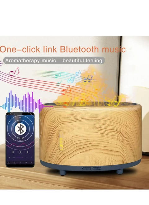 Bluetooth Music Flame Aromatherapy 300ml Humidifier Diffuser Heavy Fog Home Remote Control Led Light Atomizer