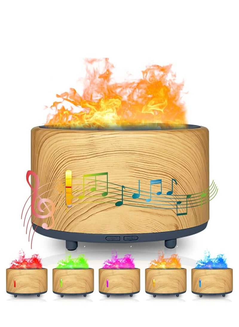 Bluetooth Music Flame Aromatherapy 300ml Humidifier Diffuser Heavy Fog Home Remote Control Led Light Atomizer