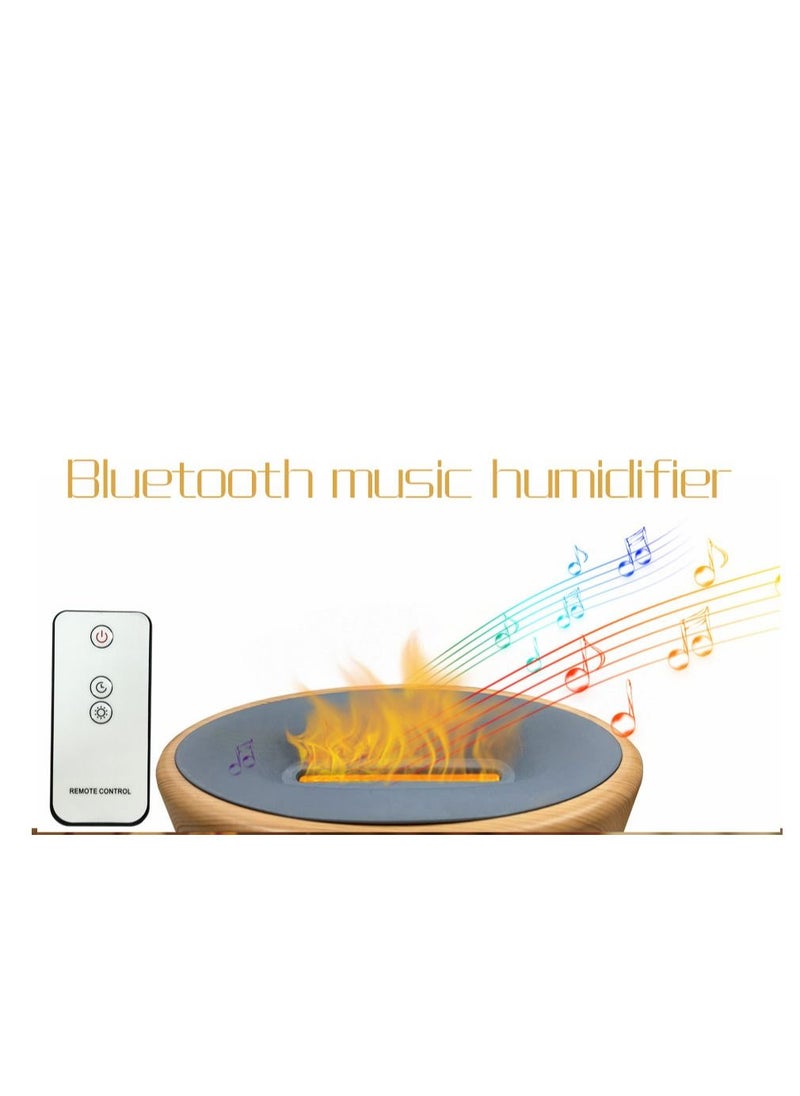 Bluetooth Music Flame Aromatherapy 300ml Humidifier Diffuser Heavy Fog Home Remote Control Led Light Atomizer