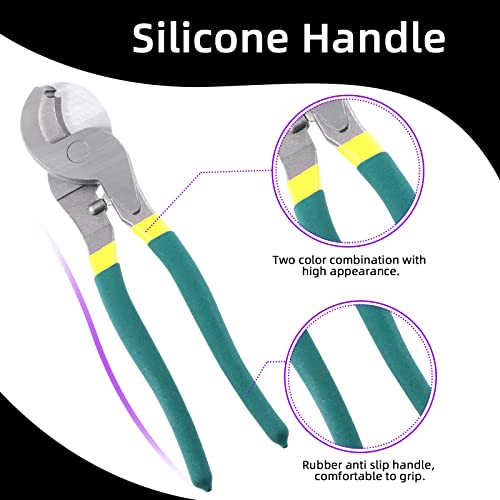 Swpeet 1PCS Heavy Duty Stainless Steel 8 Inch Cable Cutters, Cable Wire Cutters High Leverage Cutter, Wire Rope Cutter for Cutting Aluminum, Copper, Wire, Communications Cable - Image 4