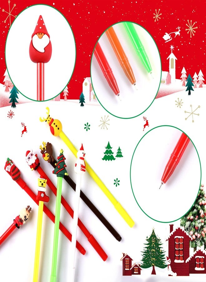 SANNIX 50 Pcs Christmas Pens for Kids, Cartoon Gel Ink with Black Ink for Students Teacher School Supplies Cute Holiday Pens Christmas Party Favors (20 Styles) - Image 3