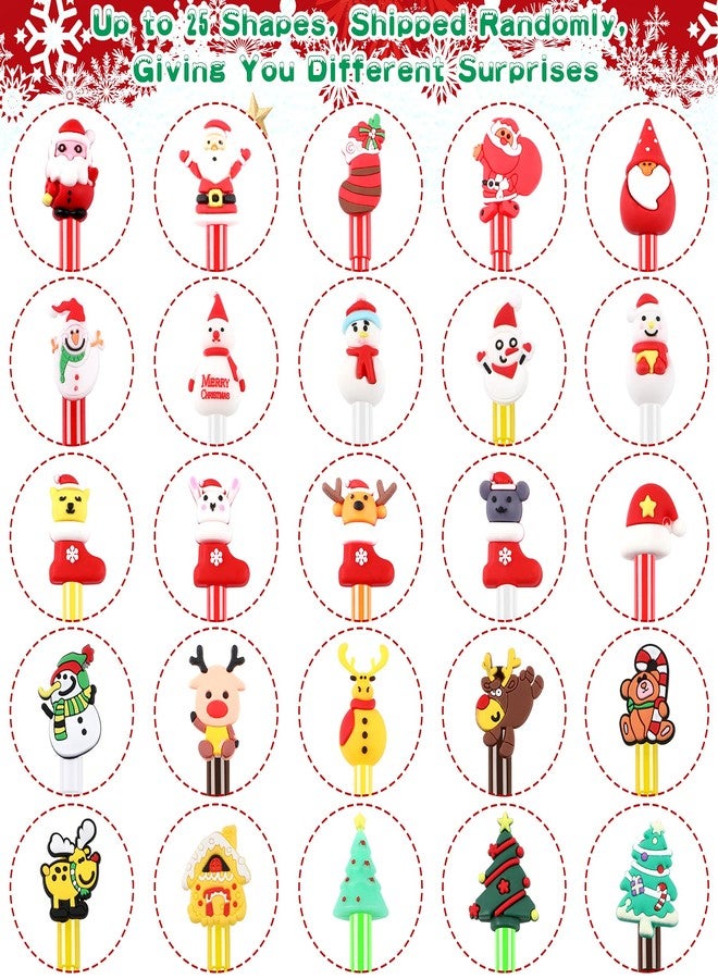 SANNIX 50 Pcs Christmas Pens for Kids, Cartoon Gel Ink with Black Ink for Students Teacher School Supplies Cute Holiday Pens Christmas Party Favors (20 Styles) - Image 4