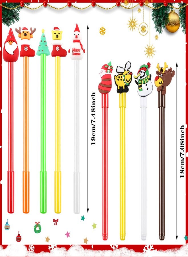 SANNIX 50 Pcs Christmas Pens for Kids, Cartoon Gel Ink with Black Ink for Students Teacher School Supplies Cute Holiday Pens Christmas Party Favors (20 Styles) - Image 2